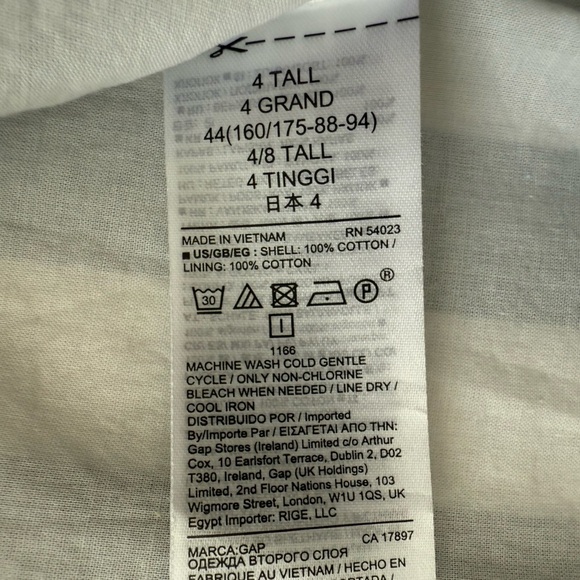 NEW Gap Tie-Belt Button-Front Stripe Midi Skirt Sailor Preppy Size 4 Tall - Picture 10 of 12